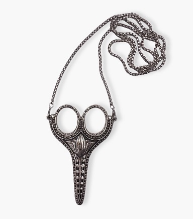 TIJERA DE BORDAR DECORATIVA CADENA PLATEADA - 95 X 65 mm